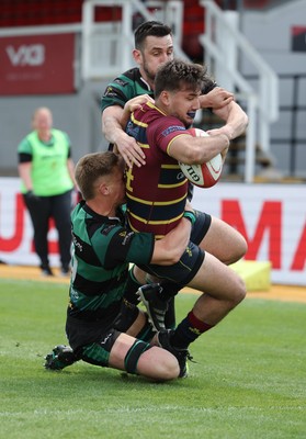 100525 - Cardiff Met Athletic v St Peters Athletic, Mens Division 5 Cup Final - Jason Trevino of Cardiff Met Athletic powers over to score try