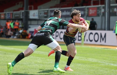 100525 - Cardiff Met Athletic v St Peters Athletic, Mens Division 5 Cup Final - Archie Hossack of Cardiff Met Athletic powers over to score try