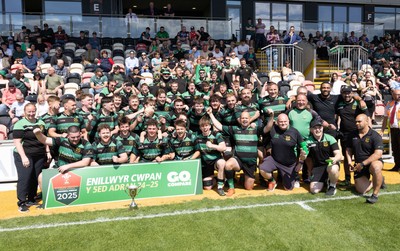 100525 - Cardiff Met Athletic v St Peters Athletic, Mens Division 5 Cup Final - St Peters Athletic  celebrate after winning the Division 5 final