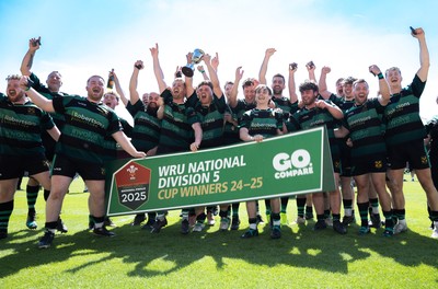 100525 - Cardiff Met Athletic v St Peters Athletic, Mens Division 5 Cup Final - St Peters Athletic  celebrate after winning the Division 5 final