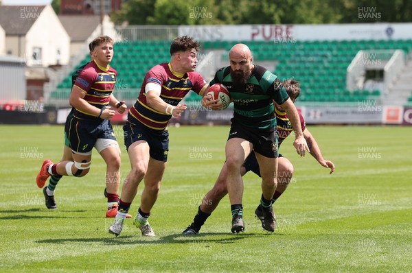 100525 - Cardiff Met Athletic v St Peters Athletic, Mens Division 5 Cup Final - Bron Koziel of St Peters Athletic powers over to score try