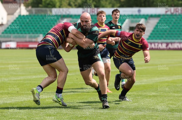 100525 - Cardiff Met Athletic v St Peters Athletic, Mens Division 5 Cup Final - Bron Koziel of St Peters Athletic powers over to score try
