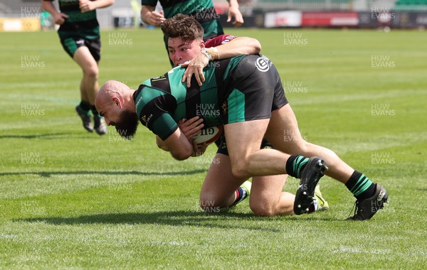 100525 - Cardiff Met Athletic v St Peters Athletic, Mens Division 5 Cup Final - Bron Koziel of St Peters Athletic powers over to score try