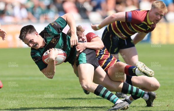 100525 - Cardiff Met Athletic v St Peters Athletic, Mens Division 5 Cup Final - Tom Jeans of St Peters Athletic is tackled as he charges for the line