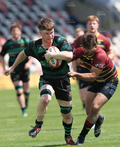 100525 - Cardiff Met Athletic v St Peters Athletic, Mens Division 5 Cup Final - Dylan Gittins of St Peters Athletic charges for the line
