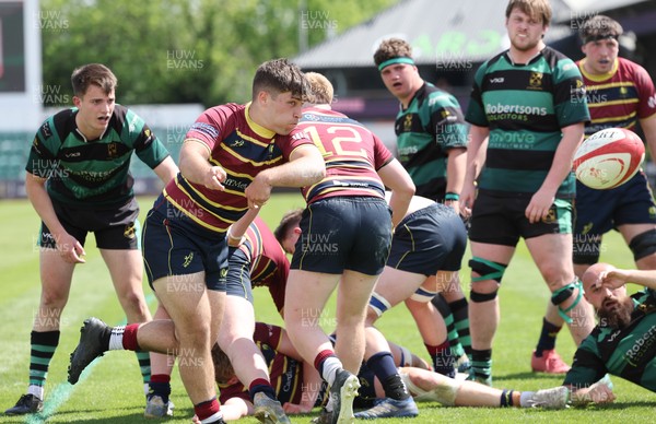 100525 - Cardiff Met Athletic v St Peters Athletic, Mens Division 5 Cup Final - Adam Baber of Cardiff Met Athletic feeds the ball out