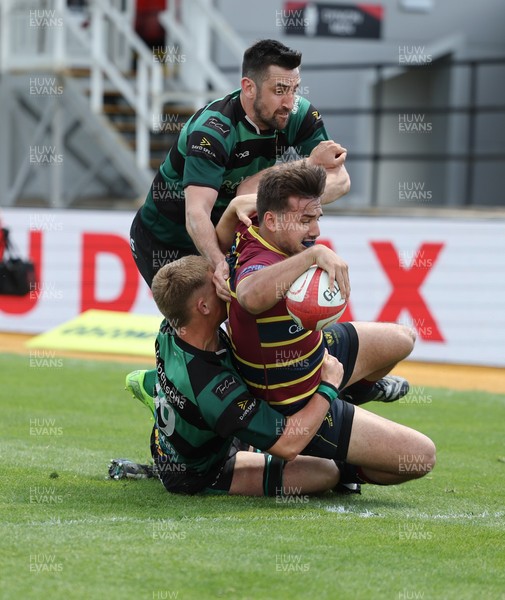 100525 - Cardiff Met Athletic v St Peters Athletic, Mens Division 5 Cup Final - Jason Trevino of Cardiff Met Athletic powers over to score try
