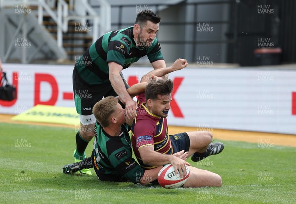 100525 - Cardiff Met Athletic v St Peters Athletic, Mens Division 5 Cup Final - Jason Trevino of Cardiff Met Athletic powers over to score try