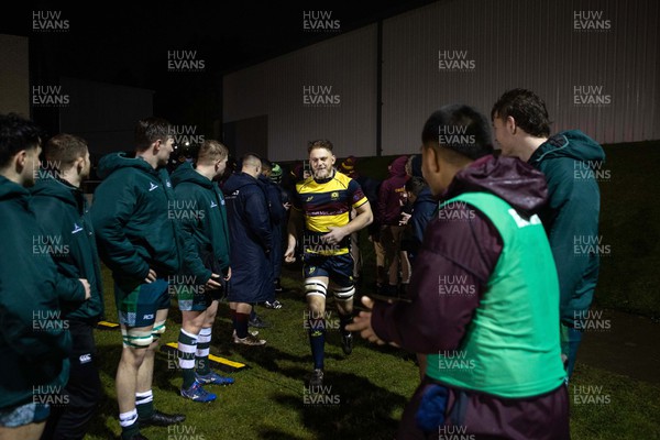 160222 - Picture shows Cardiff Met University RFC, the programme which is producing international rugby players - Cardiff Met players are welcomed by friends and team mates as they enter the field
