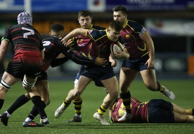 121218 - Cardiff Met v Cardiff University, BUCS Super League - Matt Marsh of Cardiff Met breaks away