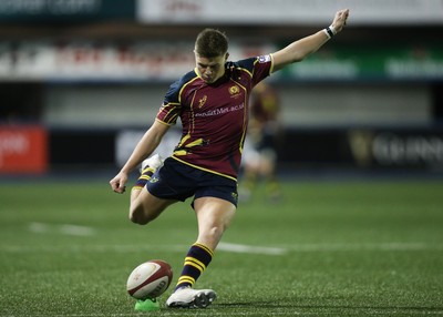 121218 - Cardiff Met v Cardiff University, BUCS Super League - Harry Johnston of Cardiff Met kicks conversion