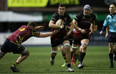 121218 - Cardiff Met v Cardiff University, BUCS Super League - Gareth Ansell of Cardiff University charges forward