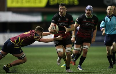 121218 - Cardiff Met v Cardiff University, BUCS Super League - Gareth Ansell of Cardiff University charges forward