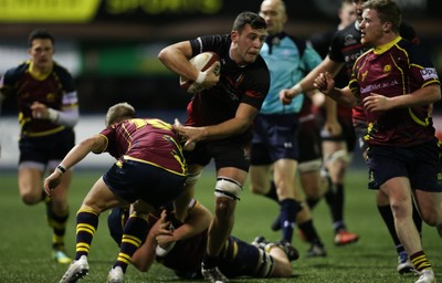 121218 - Cardiff Met v Cardiff University, BUCS Super League - Gareth Ansell of Cardiff University charges forward