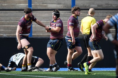 230526 - Cardiff Met v Glamorgan Wanderers - Mallet Cup Final - Cardiff met power over to score a try