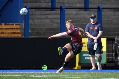 230526 - Cardiff Met v Glamorgan Wanderers - Mallet Cup Final - Ross McKay of Cardiff Met kicks the conversion