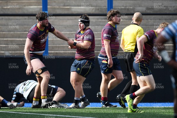 230526 - Cardiff Met v Glamorgan Wanderers - Mallet Cup Final - Cardiff met power over to score a try