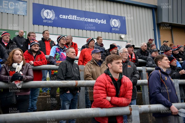 240318 - Cardiff Met v Pontypool - WRU Championship - Pontypool supporters watching their club in action