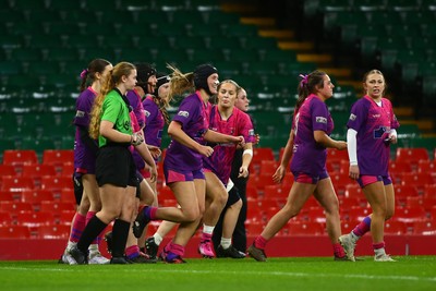 061225 - Cardiff Quins v Gwylliad Meirionnydd - WRU Girls U18 Hub Final - Cardiff Quins (Pink) take on Gwylliad Meirionnydd