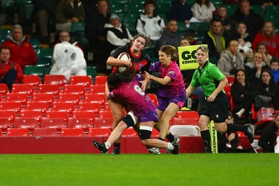 061225 - Cardiff Quins v Gwylliad Meirionnydd - WRU Girls U18 Hub Final - Cardiff Quins (Pink) take on Gwylliad Meirionnydd