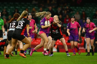 061225 - Cardiff Quins v Gwylliad Meirionnydd - WRU Girls U18 Hub Final - Cardiff Quins (Pink) take on Gwylliad Meirionnydd