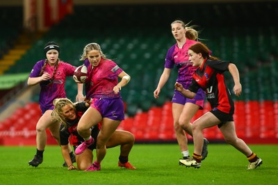 061225 - Cardiff Quins v Gwylliad Meirionnydd - WRU Girls U18 Hub Final - Cardiff Quins (Pink) take on Gwylliad Meirionnydd