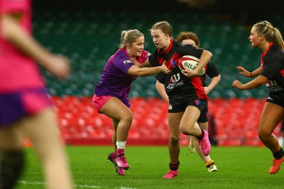 061225 - Cardiff Quins v Gwylliad Meirionnydd - WRU Girls U18 Hub Final - Cardiff Quins (Pink) take on Gwylliad Meirionnydd