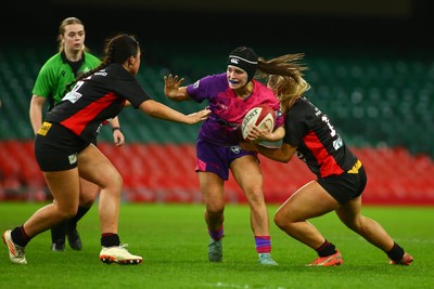 061225 - Cardiff Quins v Gwylliad Meirionnydd - WRU Girls U18 Hub Final - Cardiff Quins (Pink) take on Gwylliad Meirionnydd