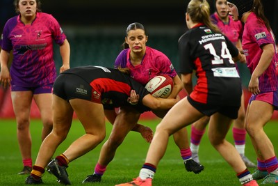 061225 - Cardiff Quins v Gwylliad Meirionnydd - WRU Girls U18 Hub Final - Cardiff Quins (Pink) take on Gwylliad Meirionnydd
