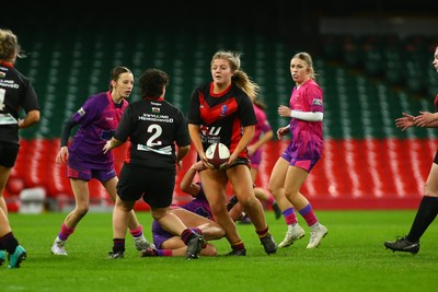061225 - Cardiff Quins v Gwylliad Meirionnydd - WRU Girls U18 Hub Final - Cardiff Quins (Pink) take on Gwylliad Meirionnydd