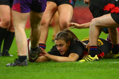 061225 - Cardiff Quins v Gwylliad Meirionnydd - WRU Girls U18 Hub Final - Cardiff Quins (Pink) take on Gwylliad Meirionnydd