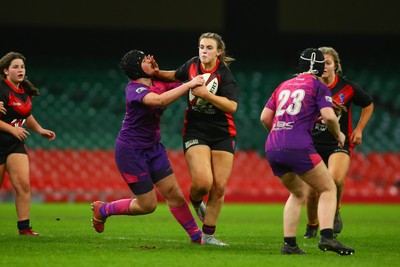 061225 - Cardiff Quins v Gwylliad Meirionnydd - WRU Girls U18 Hub Final - Cardiff Quins (Pink) take on Gwylliad Meirionnydd