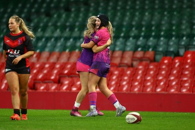 061225 - Cardiff Quins v Gwylliad Meirionnydd - WRU Girls U18 Hub Final - Cardiff Quins (Pink) take on Gwylliad Meirionnydd