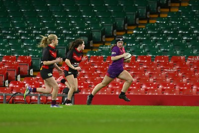 061225 - Cardiff Quins v Gwylliad Meirionnydd - WRU Girls U18 Hub Final - Cardiff Quins (Pink) take on Gwylliad Meirionnydd