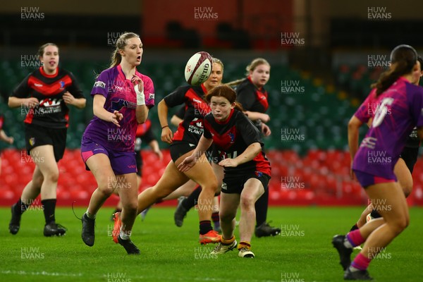 061225 - Cardiff Quins v Gwylliad Meirionnydd - WRU Girls U18 Hub Final - Cardiff Quins (Pink) take on Gwylliad Meirionnydd