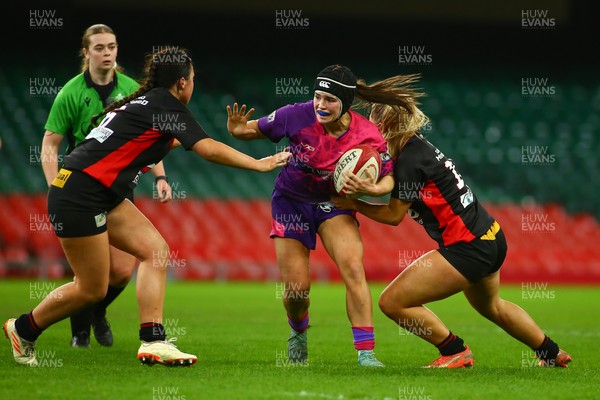 061225 - Cardiff Quins v Gwylliad Meirionnydd - WRU Girls U18 Hub Final - Cardiff Quins (Pink) take on Gwylliad Meirionnydd