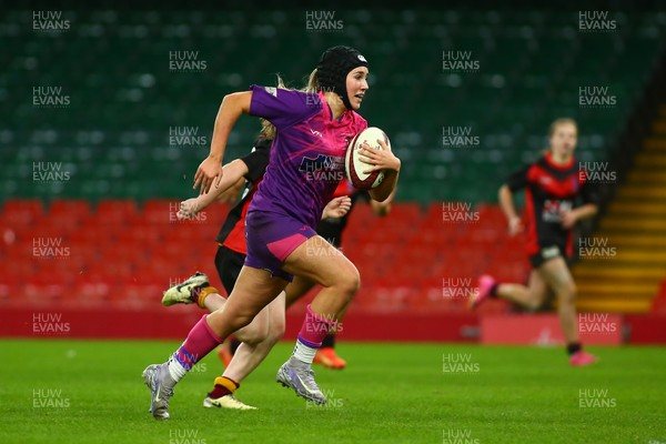 061225 - Cardiff Quins v Gwylliad Meirionnydd - WRU Girls U18 Hub Final - Cardiff Quins (Pink) take on Gwylliad Meirionnydd