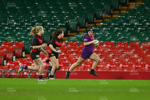 061225 - Cardiff Quins v Gwylliad Meirionnydd - WRU Girls U18 Hub Final - Cardiff Quins (Pink) take on Gwylliad Meirionnydd