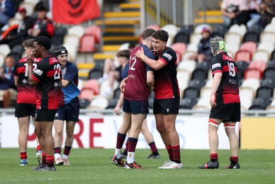 050525 - Cardiff Quins v Llanishen - U18 Bowl Final - Boys U18s Finals Day - Players shake hands at full time