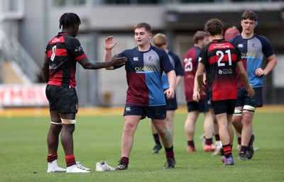 050525 - Cardiff Quins v Llanishen - U18 Bowl Final - Boys U18s Finals Day - Players shake hands at full time