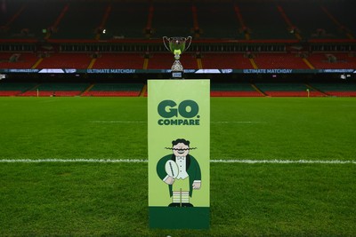 061225 - Cardiff Quins v Nelson Belles - WRU Girls U16 Hub Final - The trophy awaits the winning team