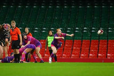 061225 - Cardiff Quins v Nelson Belles - WRU Girls U16 Hub Final - Cardiff Quins (Pink) take on Nelson Belles (Black) 