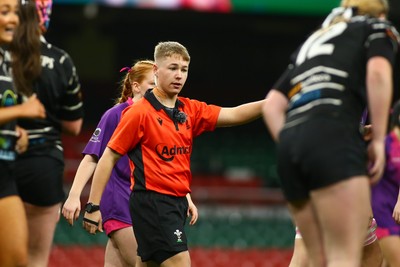 061225 - Cardiff Quins v Nelson Belles - WRU Girls U16 Hub Final - Cardiff Quins (Pink) take on Nelson Belles (Black) 