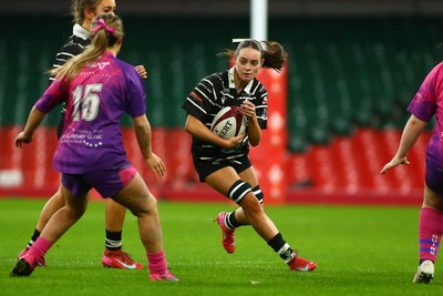 061225 - Cardiff Quins v Nelson Belles - WRU Girls U16 Hub Final - Cardiff Quins (Pink) take on Nelson Belles (Black) 