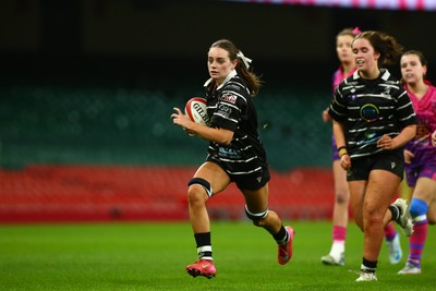 061225 - Cardiff Quins v Nelson Belles - WRU Girls U16 Hub Final - Cardiff Quins (Pink) take on Nelson Belles (Black) 