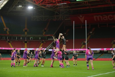 061225 - Cardiff Quins v Nelson Belles - WRU Girls U16 Hub Final - Cardiff Quins (Pink) take on Nelson Belles (Black) 