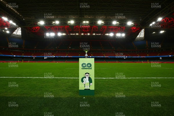 061225 - Cardiff Quins v Nelson Belles - WRU Girls U16 Hub Final - The trophy awaits the winning team