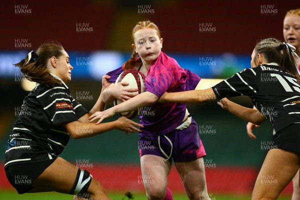 061225 - Cardiff Quins v Nelson Belles - WRU Girls U16 Hub Final - Cardiff Quins (Pink) take on Nelson Belles (Black) 