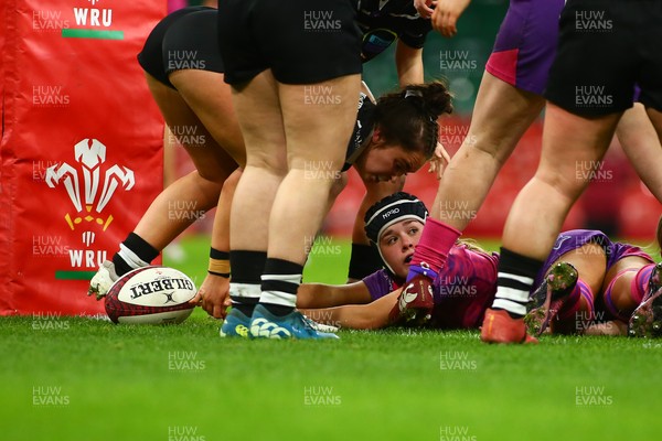 061225 - Cardiff Quins v Nelson Belles - WRU Girls U16 Hub Final - Cardiff Quins (Pink) take on Nelson Belles (Black) 