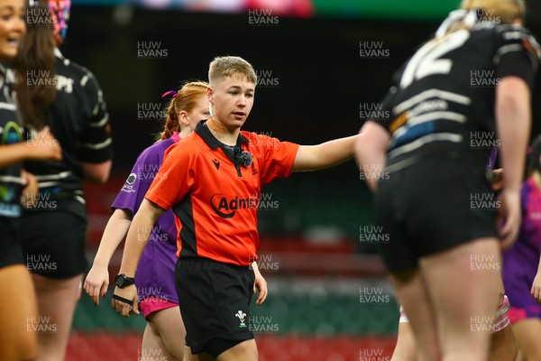 061225 - Cardiff Quins v Nelson Belles - WRU Girls U16 Hub Final - Cardiff Quins (Pink) take on Nelson Belles (Black) 